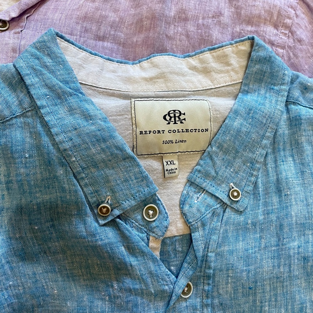 Report Collection Linen Button-Ups Xxl Lot Of 3! - image 3